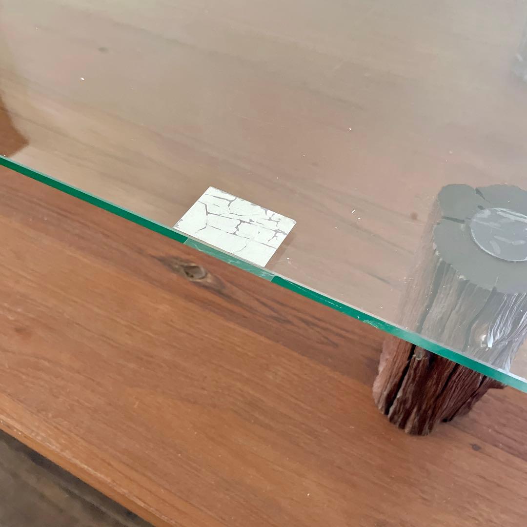 r134 天然木×ガラス 流木脚のコンソールテーブル 大 ディスプレイテーブル