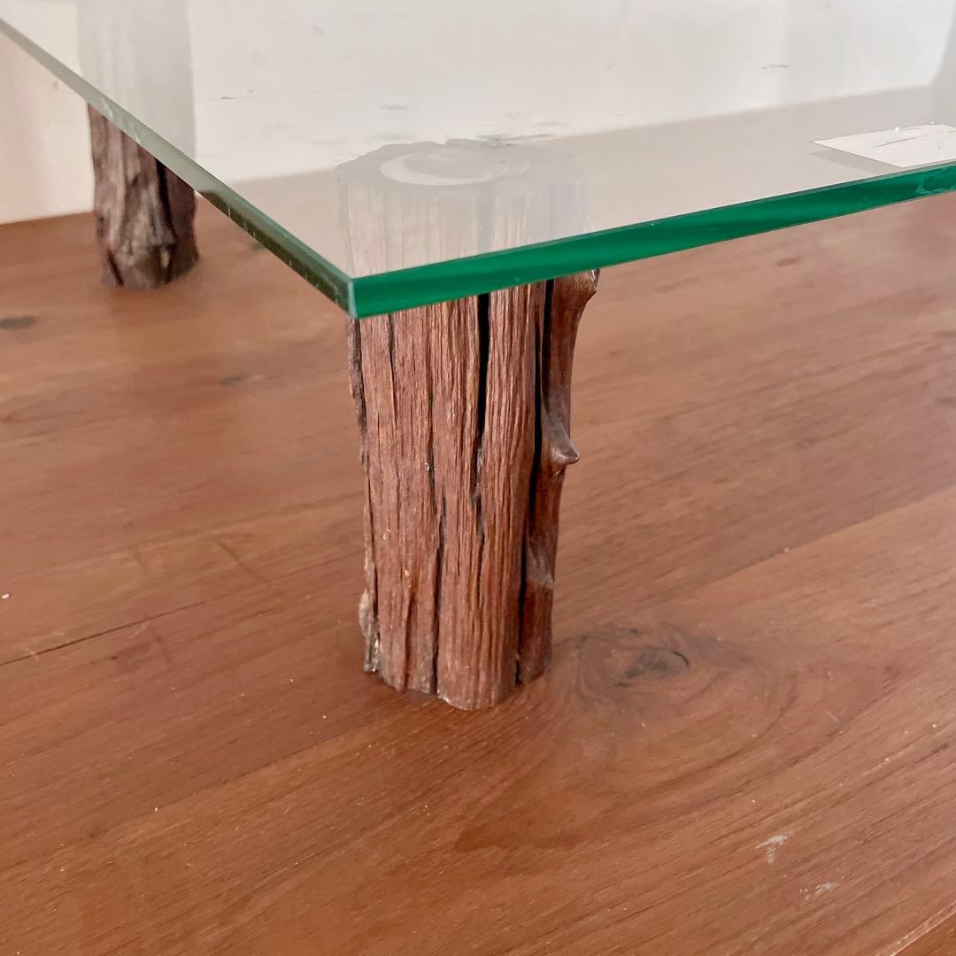 r134 天然木×ガラス 流木脚のコンソールテーブル 大 ディスプレイテーブル