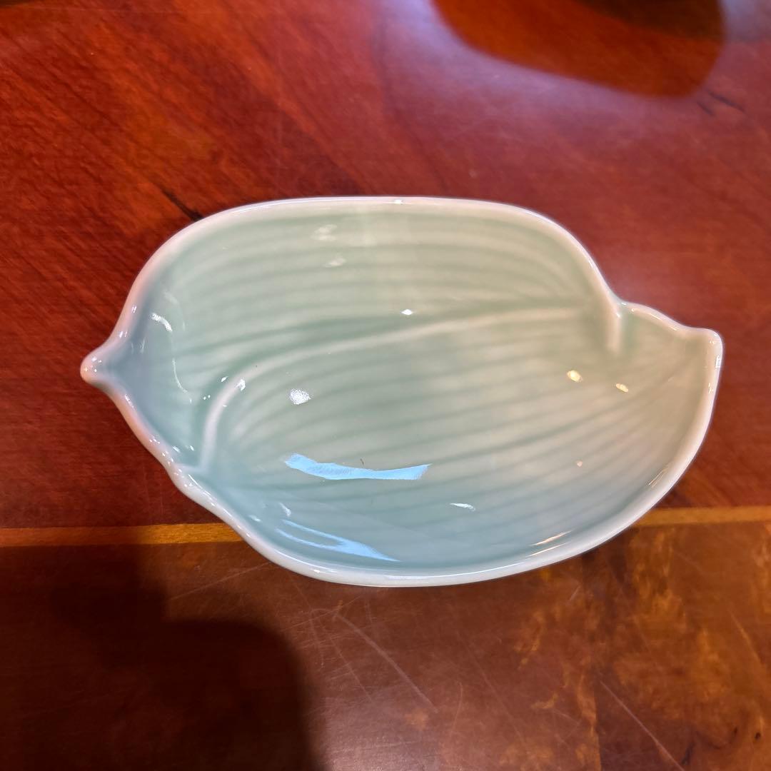 お値下げ、深川製磁、百年庵、笹青磁、笹彫刻千代口揃、箱入り未使用