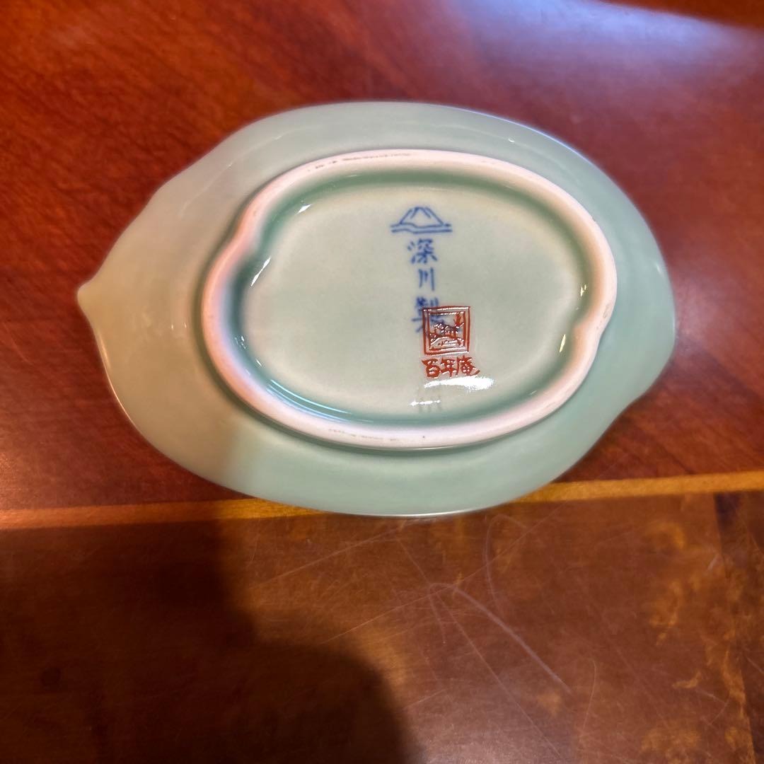 お値下げ、深川製磁、百年庵、笹青磁、笹彫刻千代口揃、箱入り未使用