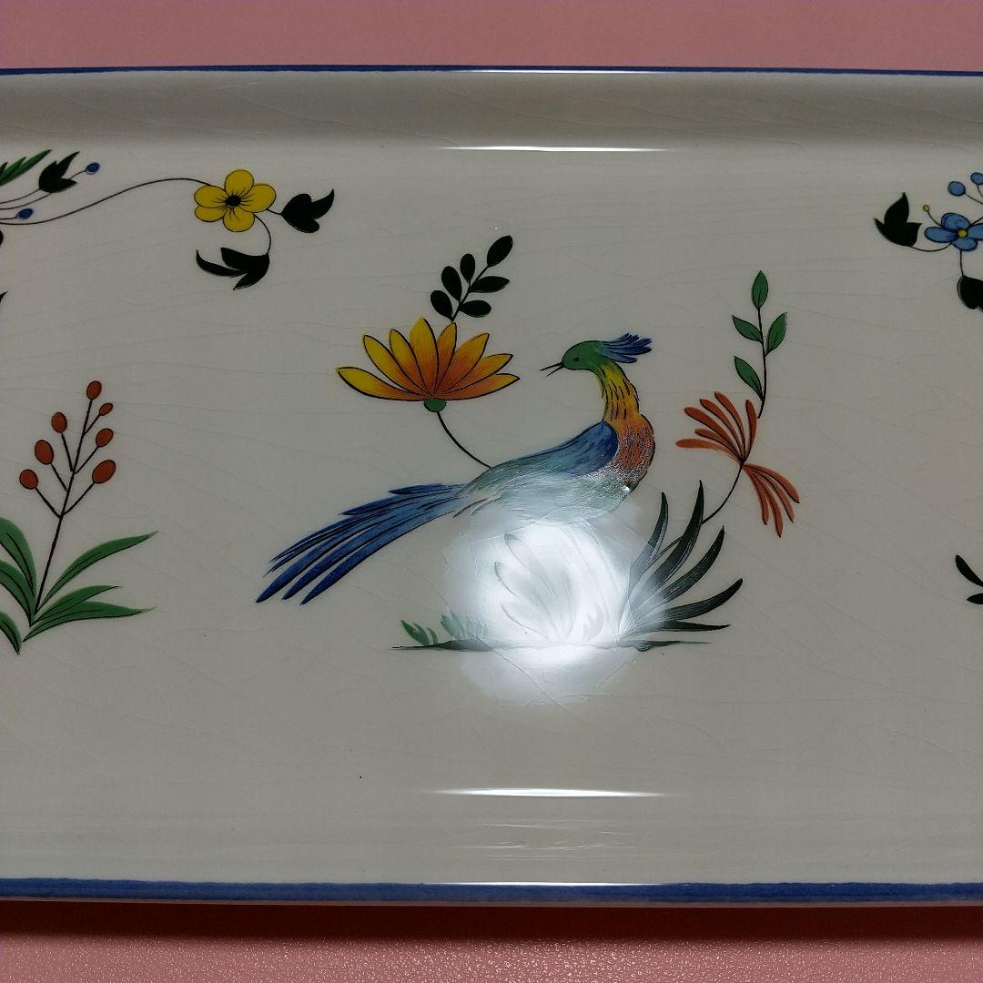 未使用品 約38cm Gien ジアン オワゾパラディ 皿 極楽鳥 パーティー皿