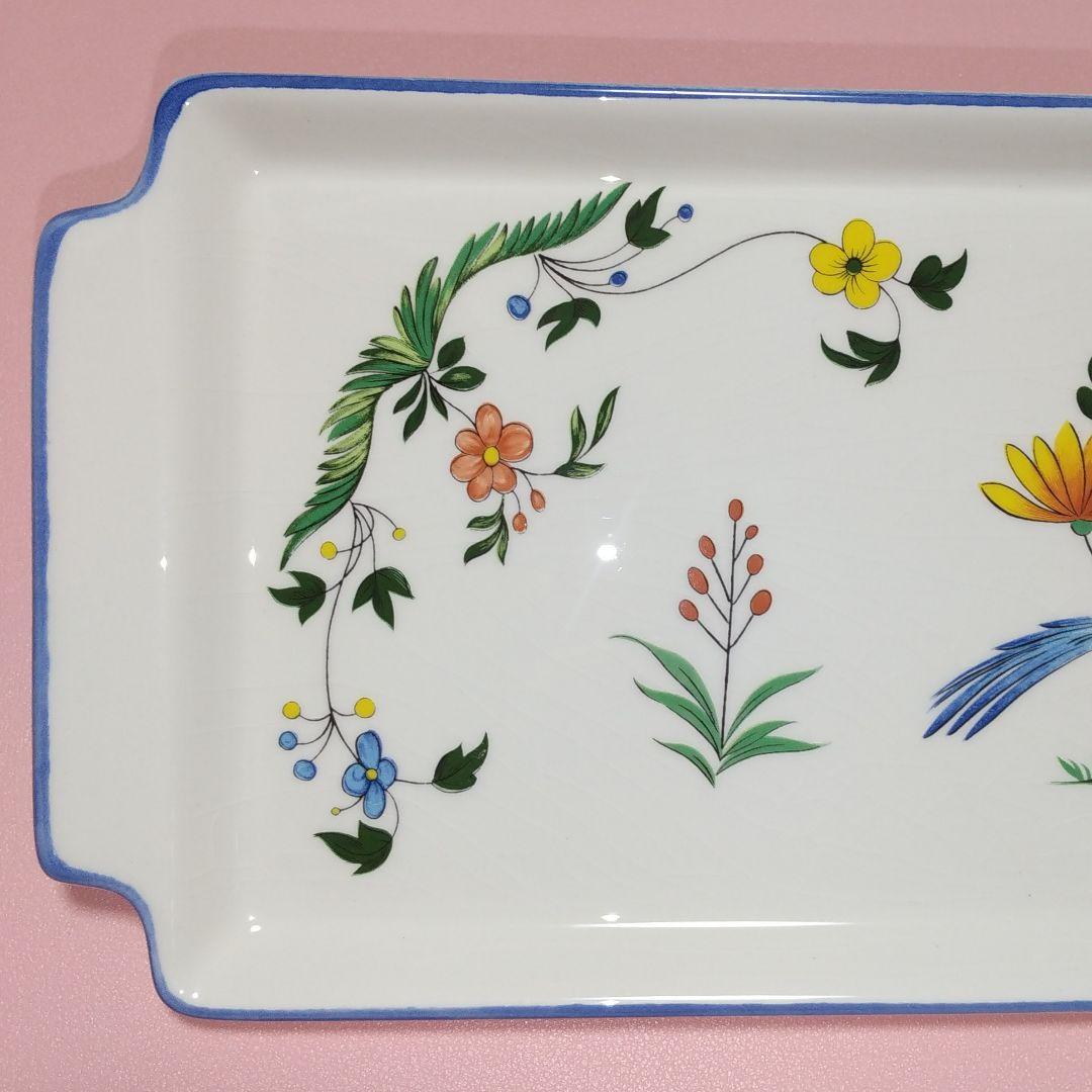 未使用品 約38cm Gien ジアン オワゾパラディ 皿 極楽鳥 パーティー皿