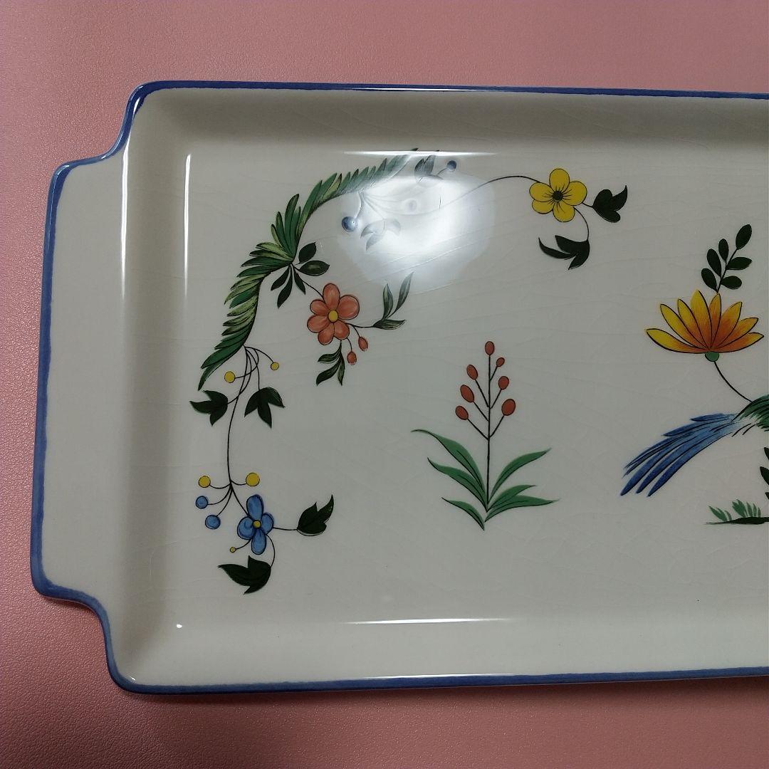 未使用品 約38cm Gien ジアン オワゾパラディ 皿 極楽鳥 パーティー皿