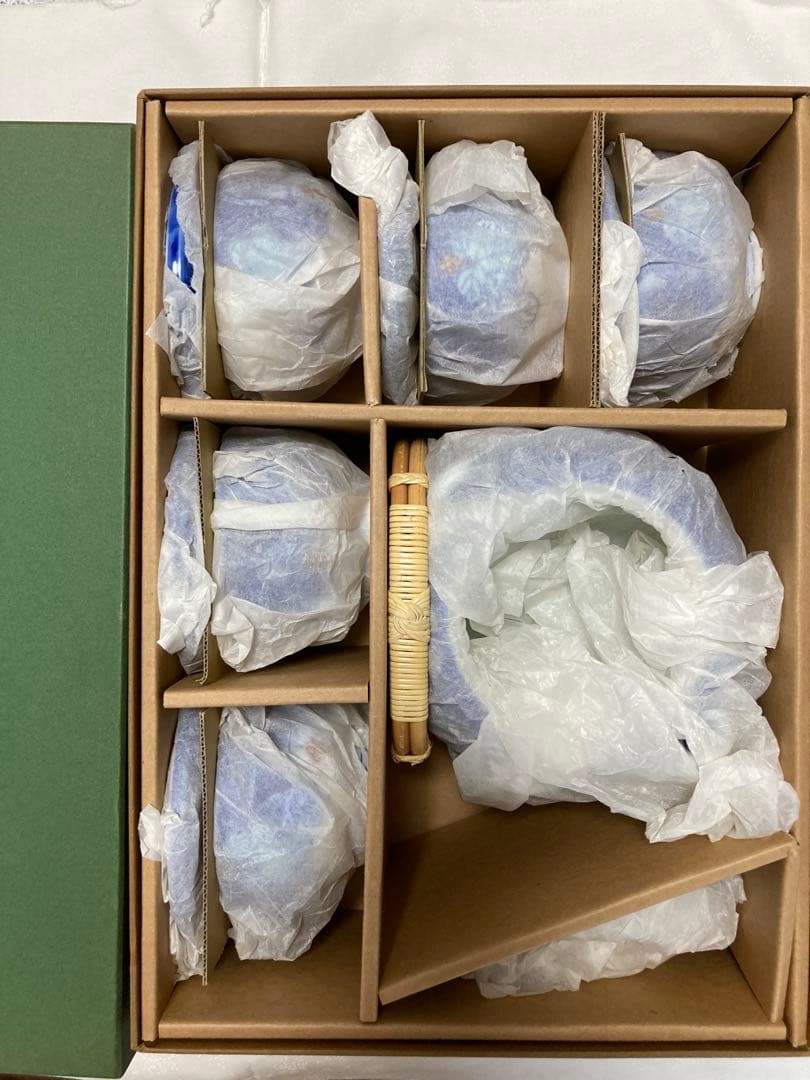 深川製磁　赤絵ぶどー　中番茶器 湯呑み　湯呑　急須