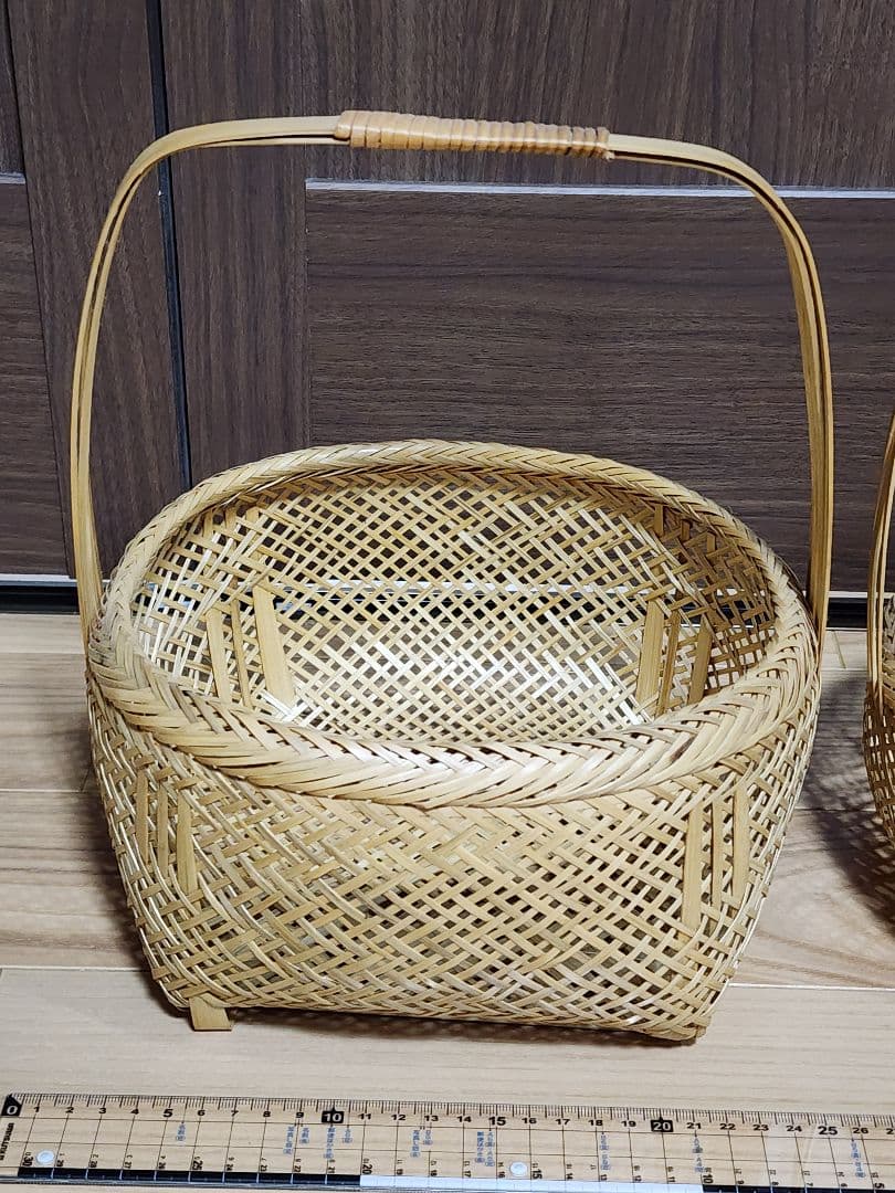 持ち手付き竹かご
