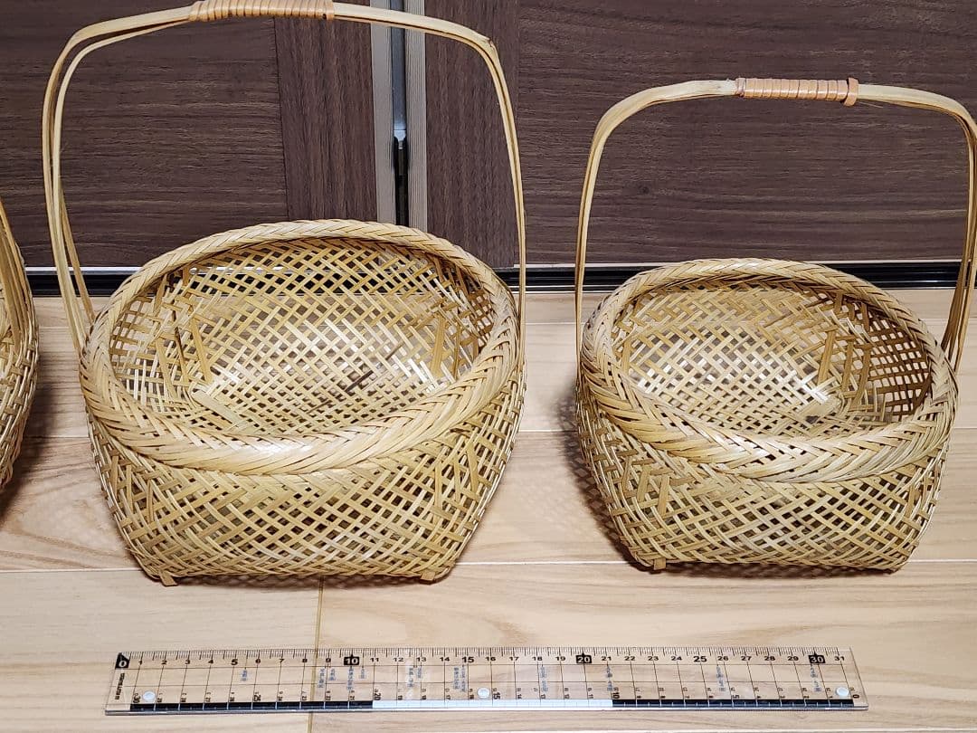 持ち手付き竹かご