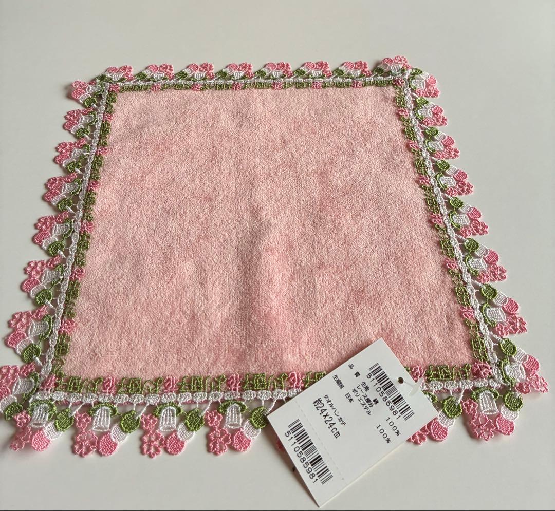 近沢レースシーズンタオルハンカチ　春うらら　花より団子２枚セット