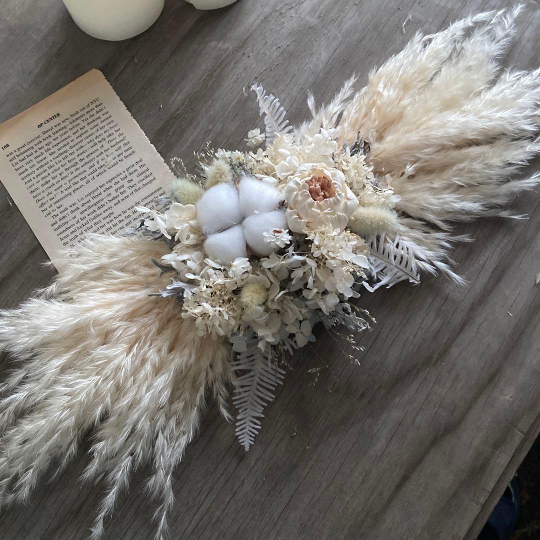 riri ☆様ご確認用　アンティークホワイト横長スワッグ