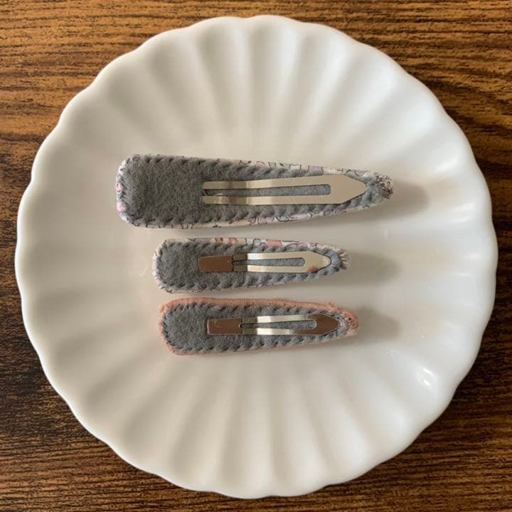 【78】再販　リバティプリント　ハンドメイド　パッチンピン　ヘアピン　3個セット