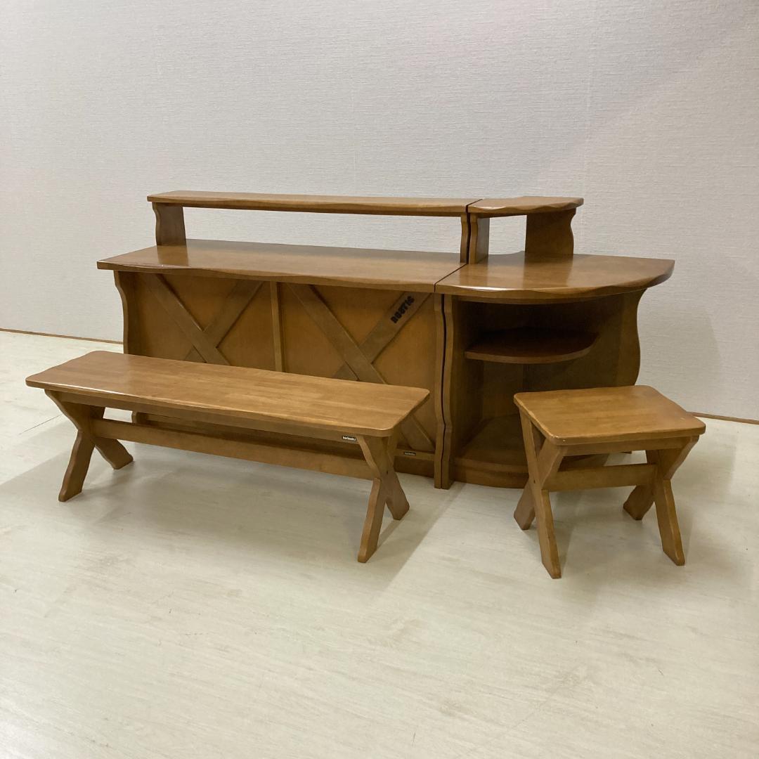 【カリモク】ルスティック　コーナーキャビネット　ラック　棚　カントリー