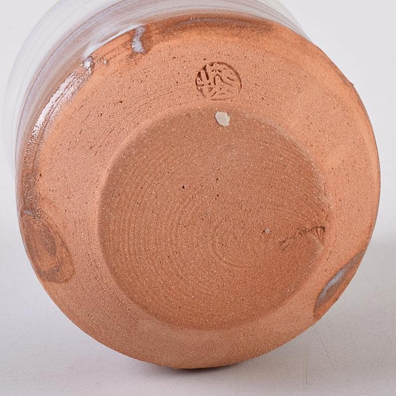 茶道具　萩焼　城山窯　金子信彦作　茶入　仕覆付　共箱　V　8134