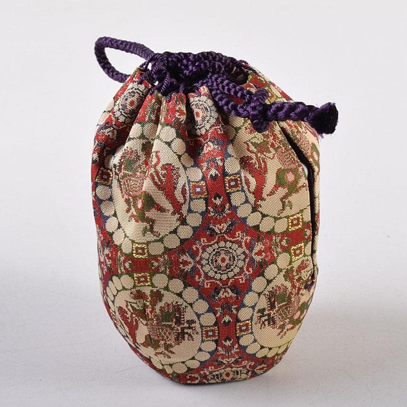 茶道具　萩焼　城山窯　金子信彦作　茶入　仕覆付　共箱　V　8134