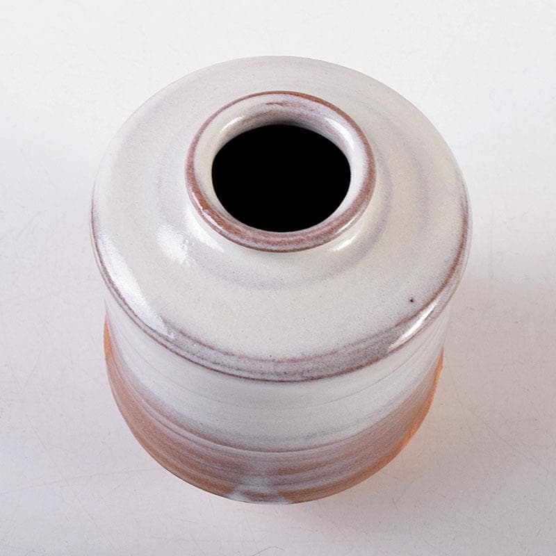 茶道具　萩焼　城山窯　金子信彦作　茶入　仕覆付　共箱　V　8134