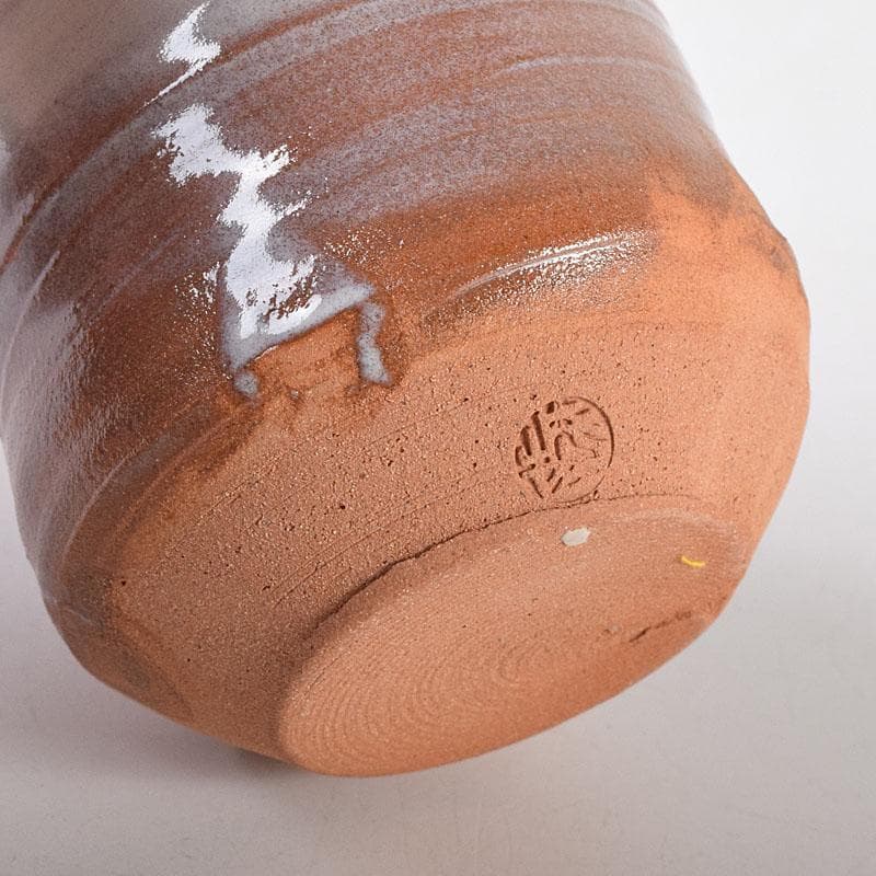 茶道具　萩焼　城山窯　金子信彦作　茶入　仕覆付　共箱　V　8134