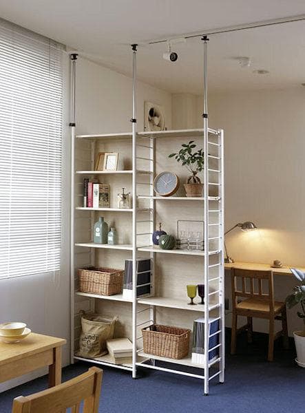 北欧風スクリーンラック幅117.5 間仕切り 壁面収納 突っ張りラック（71）