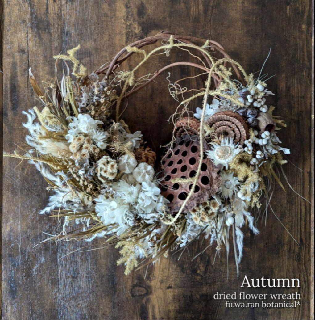 専用＊size42✕37＊ハスの実　セピアカラーの大きなドライフラワーリース