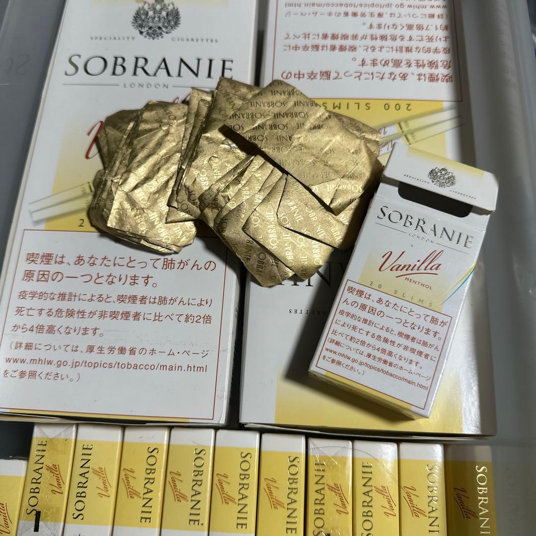たばこ 空箱 sobranie vanilla 約70箱