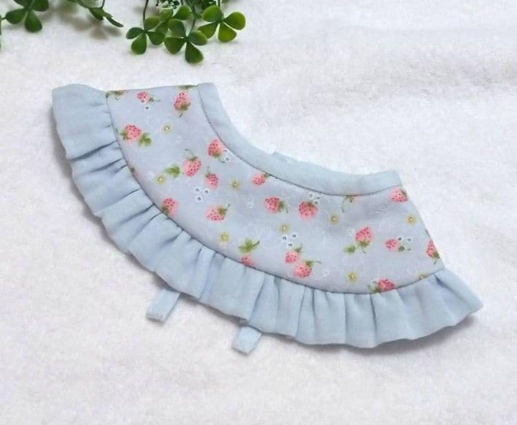 【送料無料】ストロベリーレースのふりふりつけ襟スタイ