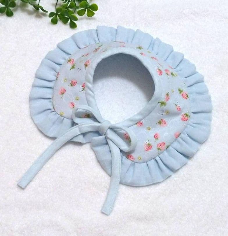 【送料無料】ストロベリーレースのふりふりつけ襟スタイ