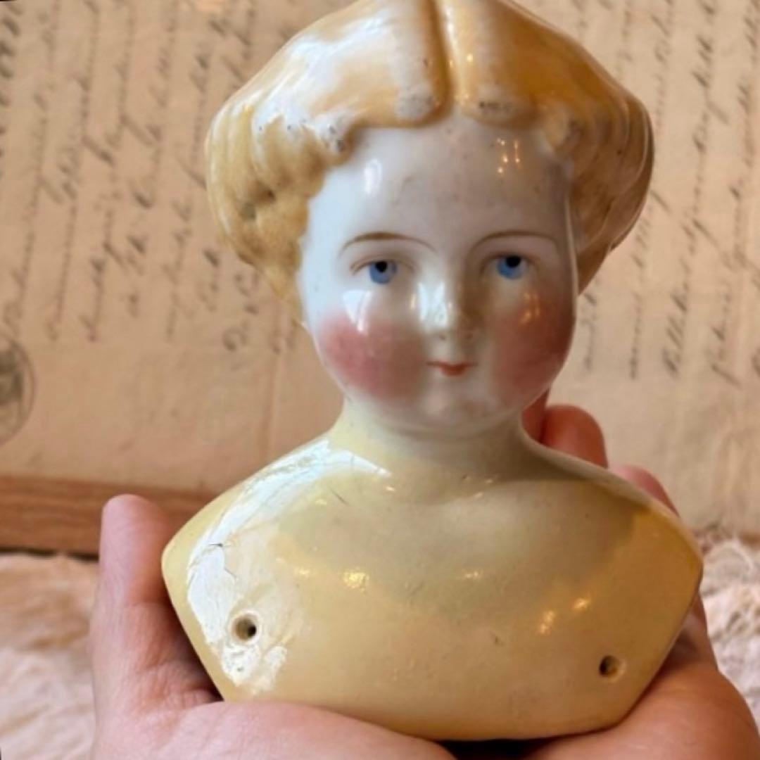アンティーク　チャイナヘッド ドール　ビスクドール　ショルダーヘッド