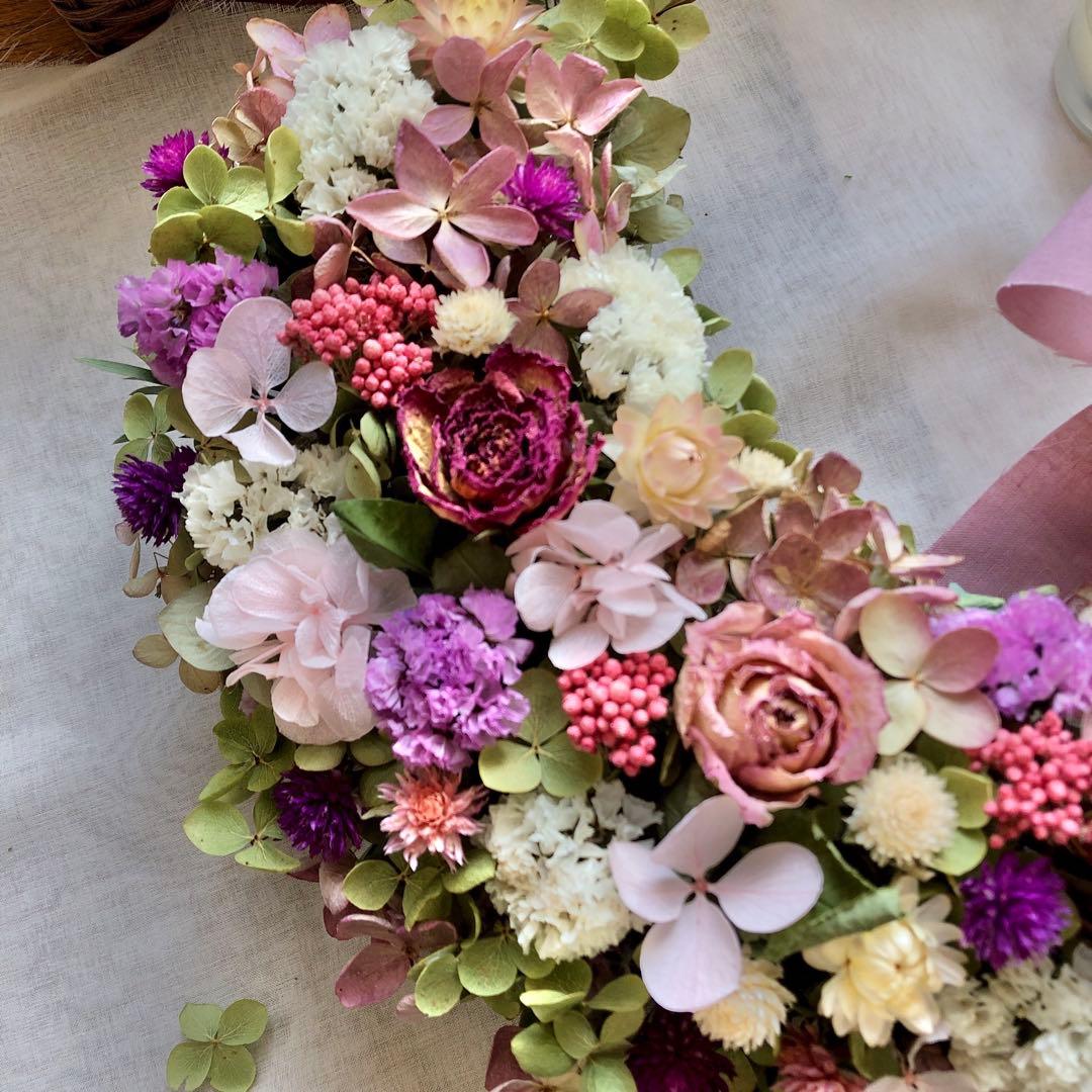 ＊Natural＊バラのピンクリース♡ドライフラワーリース