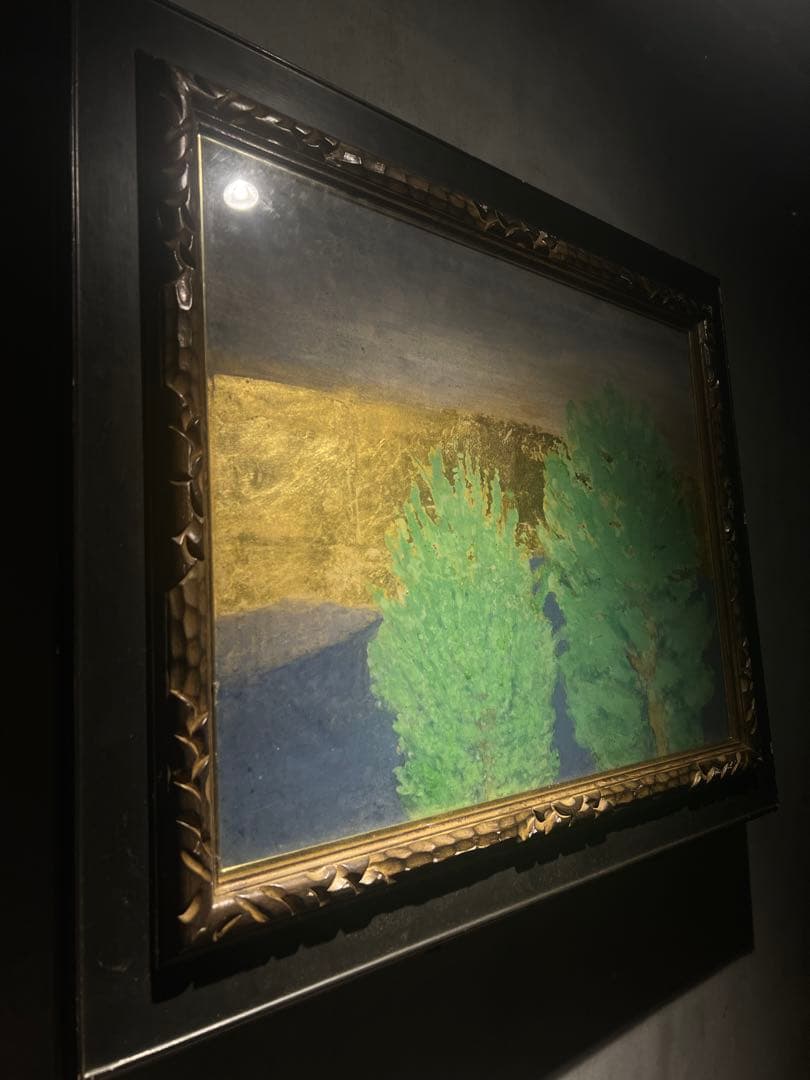 金箔風景画 肉筆油彩画