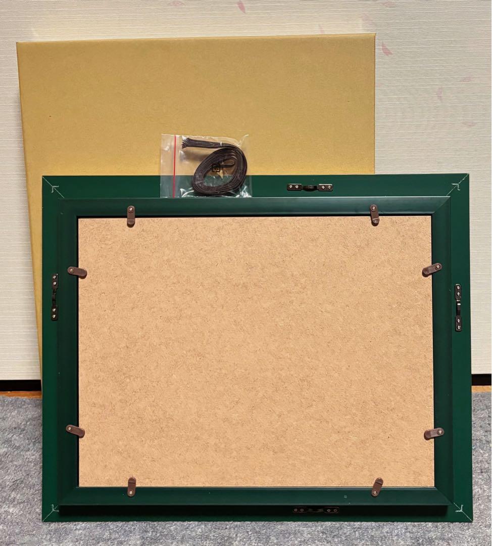 【F4号】手描き作品　ジミー大西【ランブラス通り】額縁　未使用額　サイン　落款