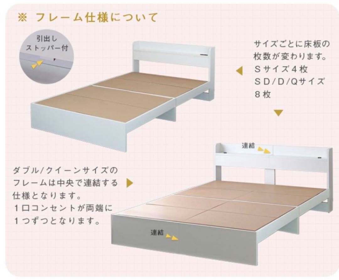 ダブルサイズ　ベット　RUES【ルース】Mスペースベッド