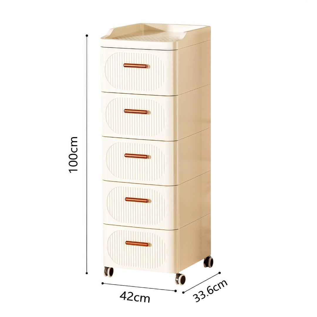 収納チェスト クローゼットチェスト北欧風 おしゃれ 組立不要 (5層,42cm)