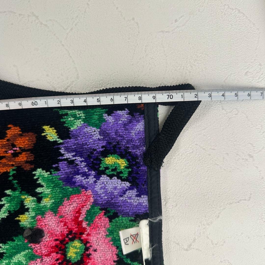 フェイラー FEILER シュニール織 花柄 エプロン ブラック