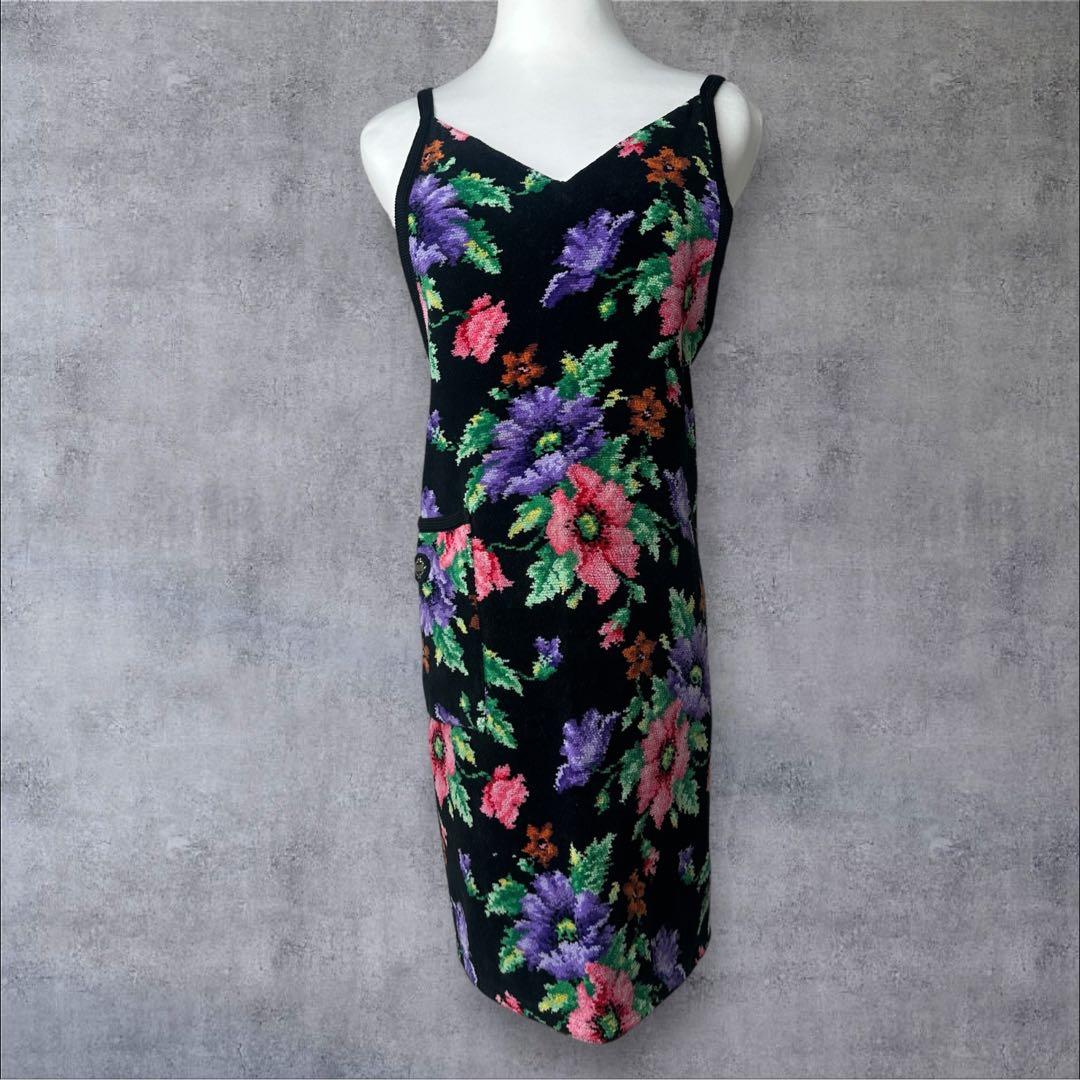 フェイラー FEILER シュニール織 花柄 エプロン ブラック