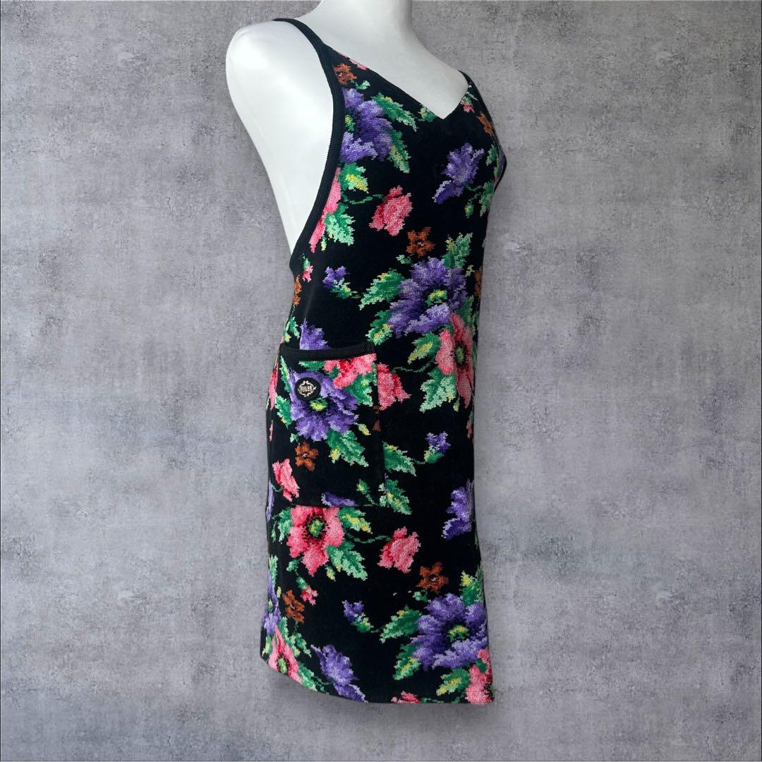 フェイラー FEILER シュニール織 花柄 エプロン ブラック