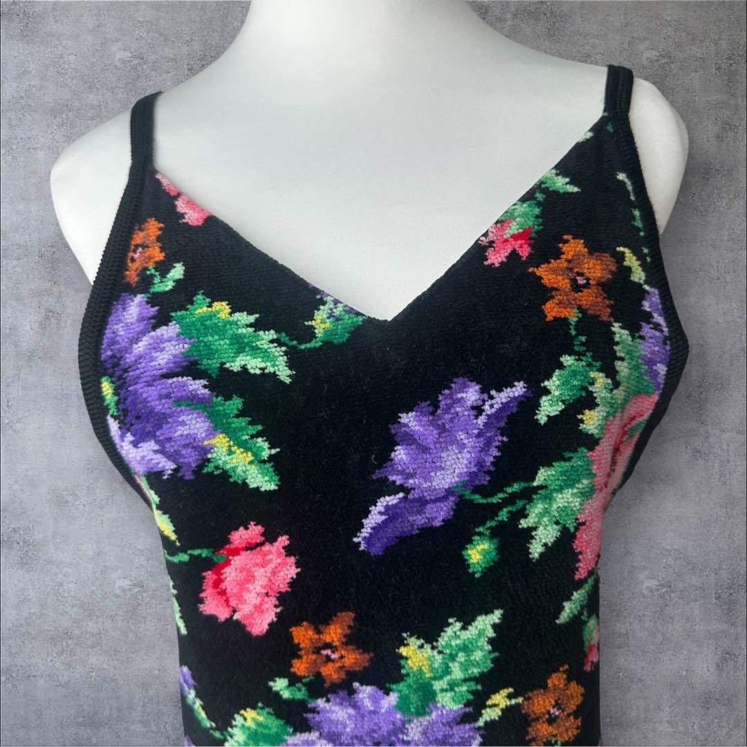 フェイラー FEILER シュニール織 花柄 エプロン ブラック