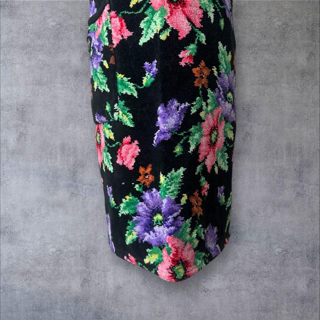 フェイラー FEILER シュニール織 花柄 エプロン ブラック