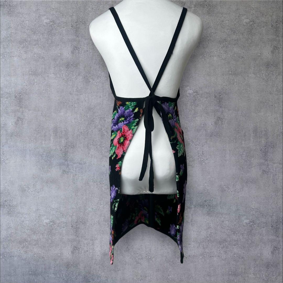 フェイラー FEILER シュニール織 花柄 エプロン ブラック