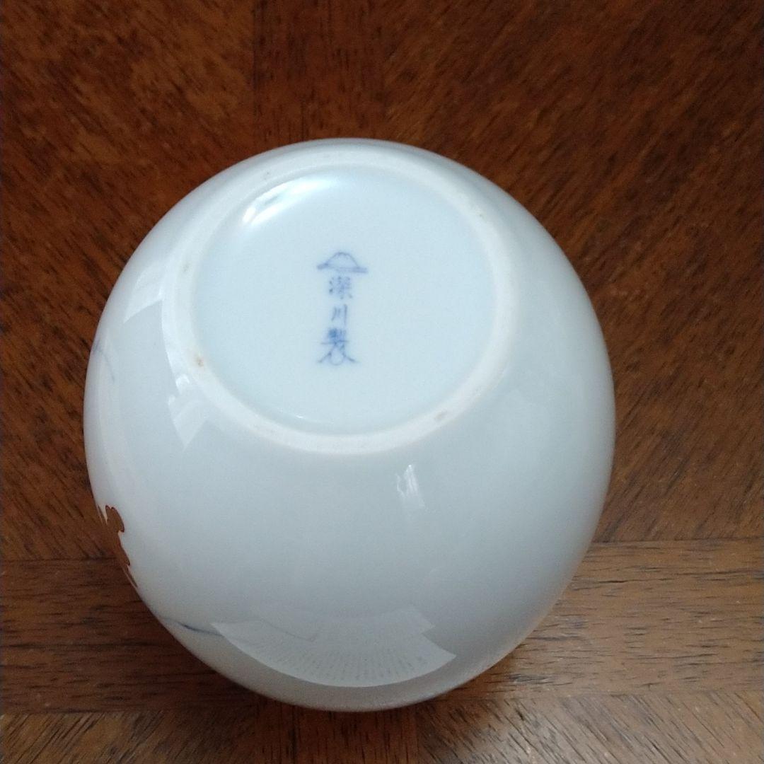 希少　深川製磁　九十九粒の「葡萄」　金彩　花瓶　共箱付き