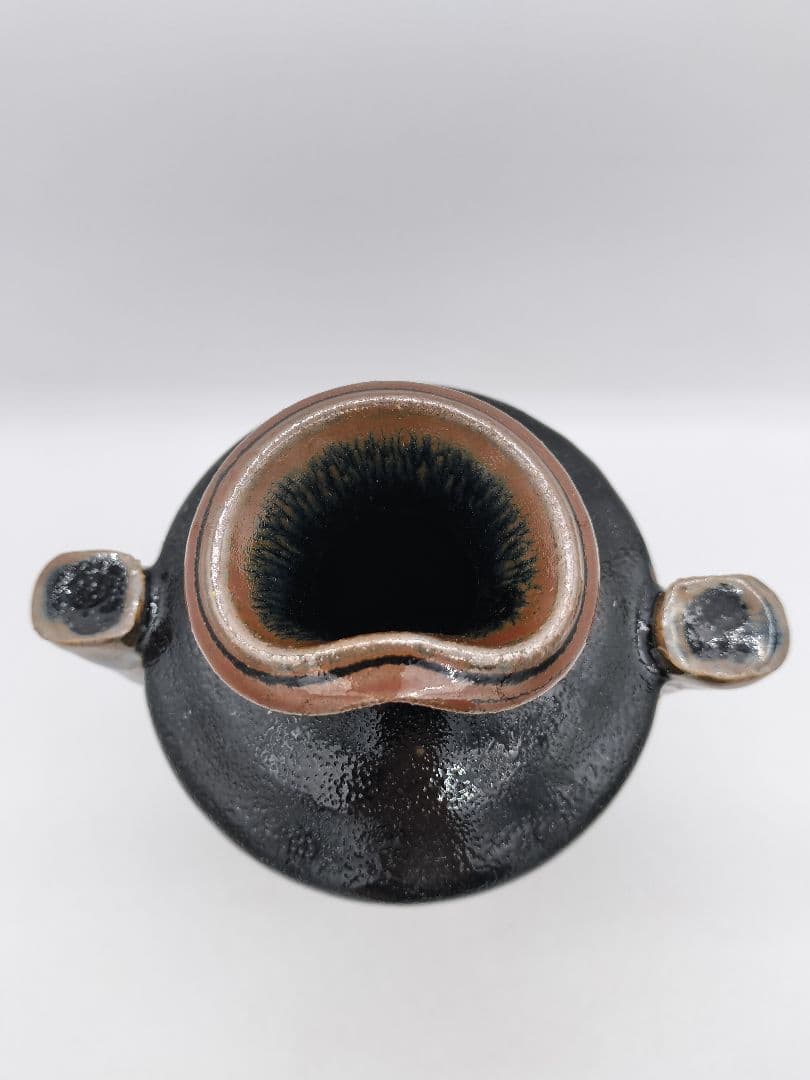 c675 古瀬戸花入 13代山口小左衛門 木箱 茶道具 古物