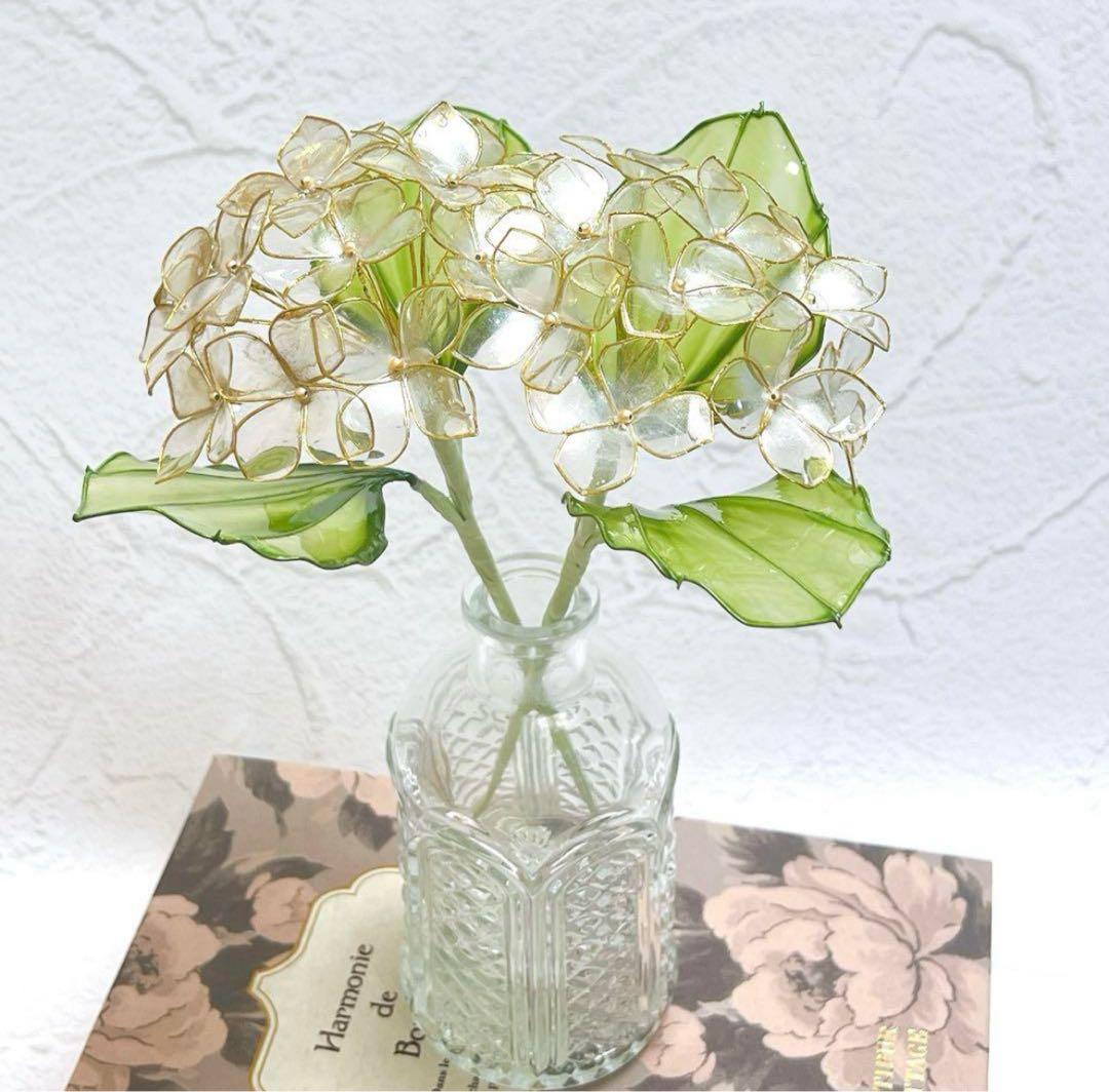 紫陽花　2本　アメリカンフラワー　ディップフラワー