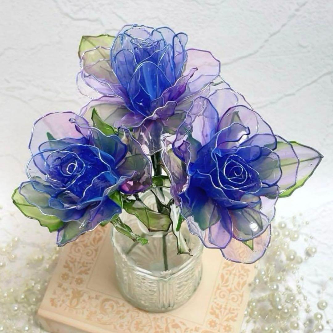 紫陽花　2本　アメリカンフラワー　ディップフラワー