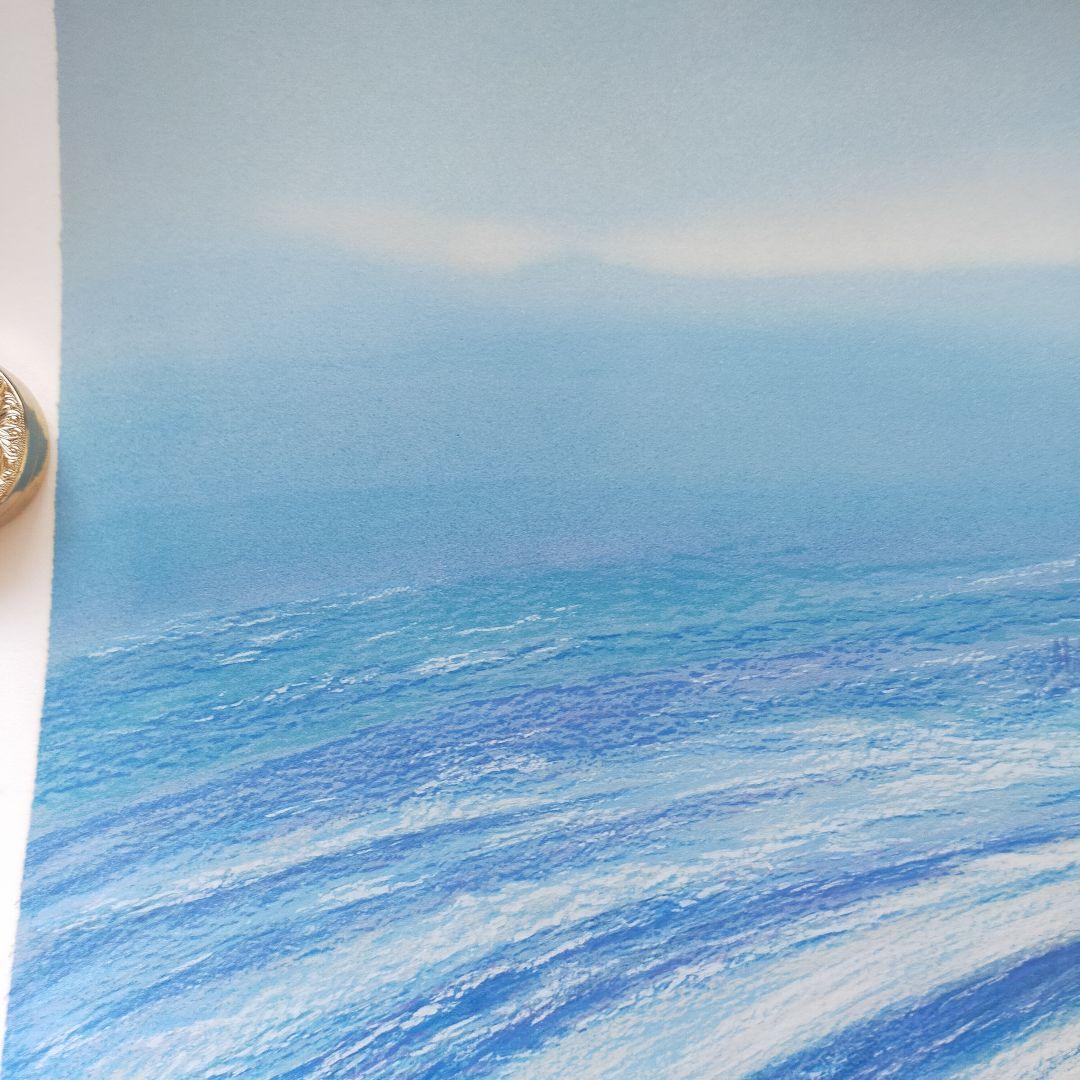 【真作保証】アンドレ・モレル 直筆サイン リトグラフ 波紋海岸風景 フランス