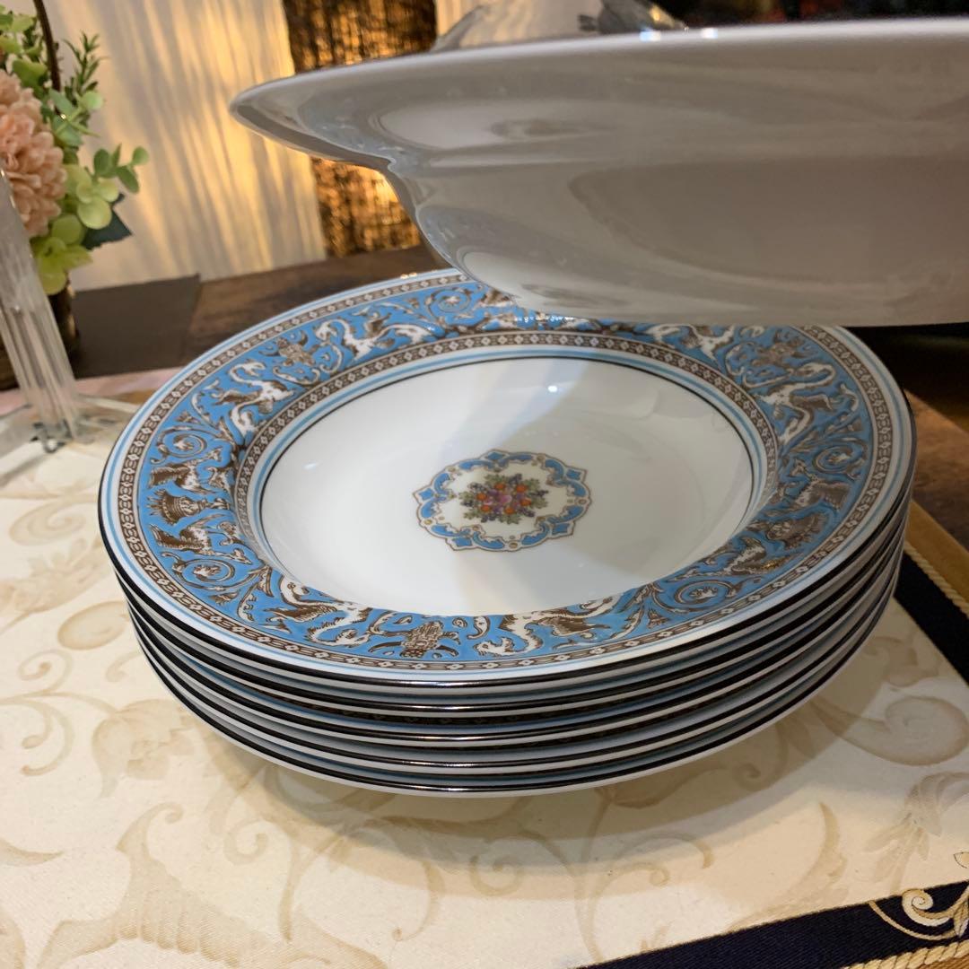 未使用　ウェッジウッド フロレンティーン　ターコイズ　20cmサラダボウル2枚