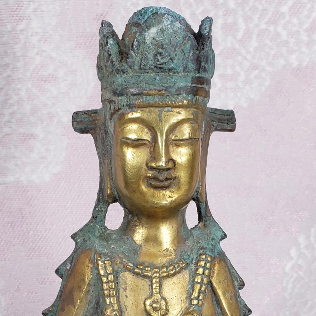 【百済仏】◆百済金銅観音菩薩立像 仏像◆検）新羅仏 白鳳仏 空海 飛鳥仏 千利休