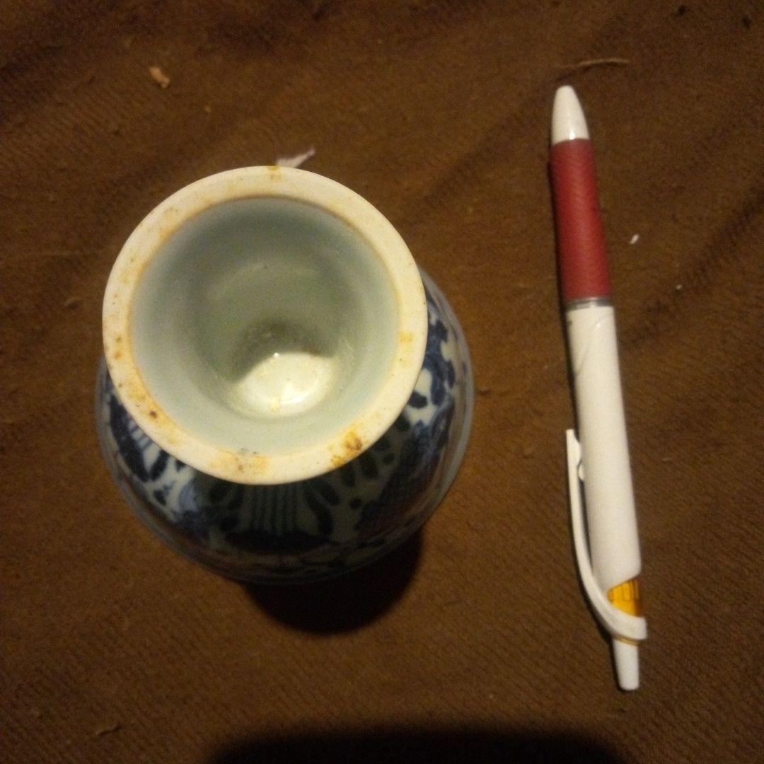 中国陶磁器　明宣徳年製 脚付き陶器ボウル 魚模様