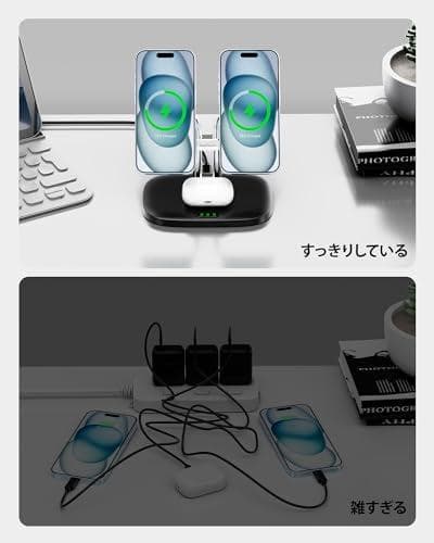 iPhone 17/16対応 ワイヤレス充電器 2台、マグセーフ iphone*