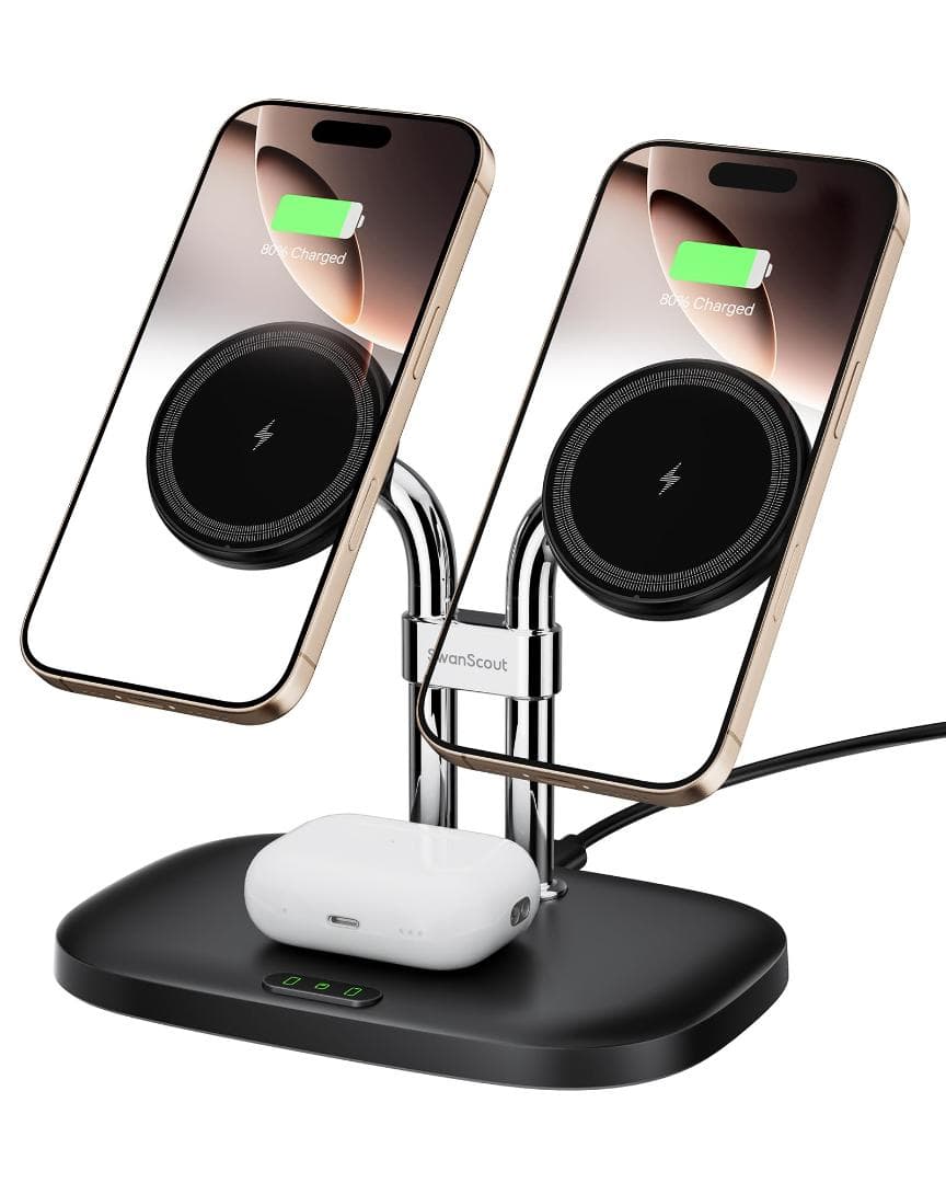 iPhone 17/16対応 ワイヤレス充電器 2台、マグセーフ iphone*