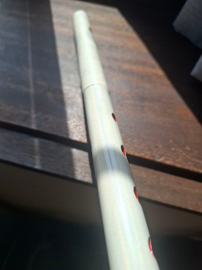 篠笛　古典調　6穴　5本調子　ホワイト＋レインボー　天地胴藤巻き　　 超鐵仕様
