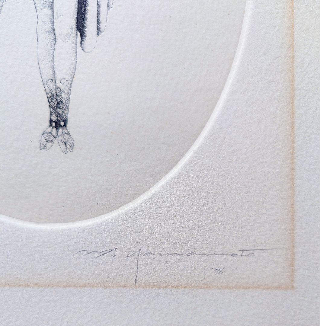 山本六三　銅版画『天使』1976年制作 サイン入