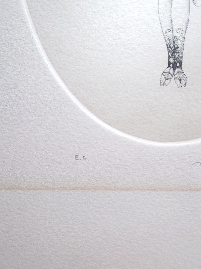 山本六三　銅版画『天使』1976年制作 サイン入