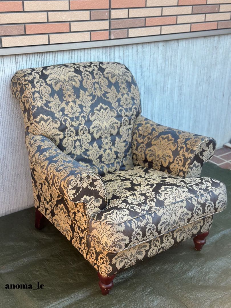 3006【アームチェア】シングルソファ　クラシック　ヴィンテージ　インテリア◎