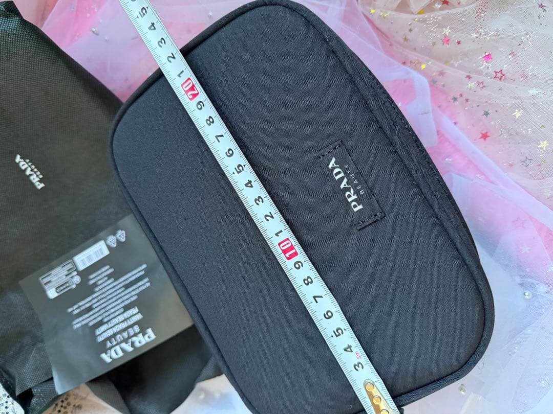 PRADA ブラックポーチ メイクボックスミラー付 2段 ノベルティ
